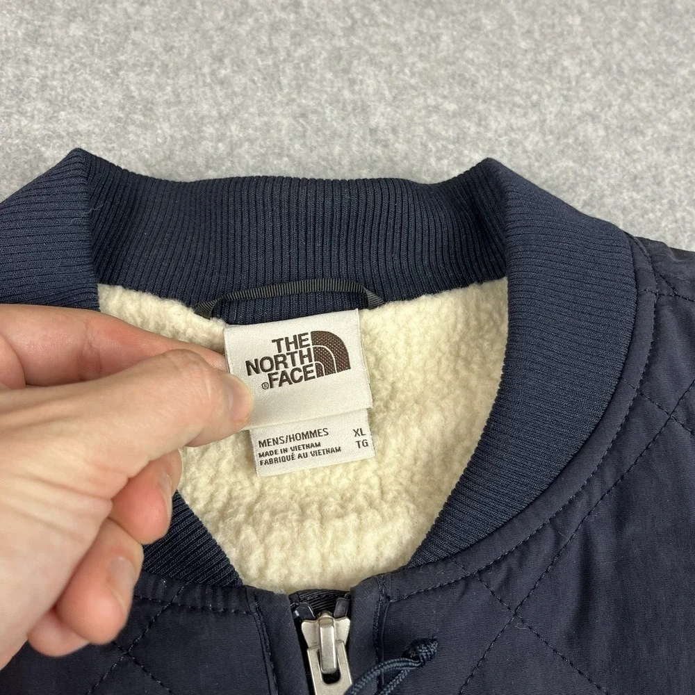 The North Face Quilted Vest Mens XL Cuchillo Sherpa Lined Insulated Jacket Blue